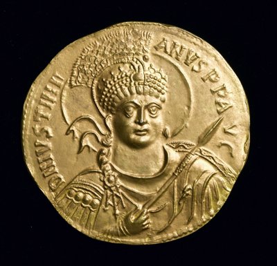 Copy of the Great Gold Medal of Justinian I (527-65 AD) obverse, c.534 AD by Roman